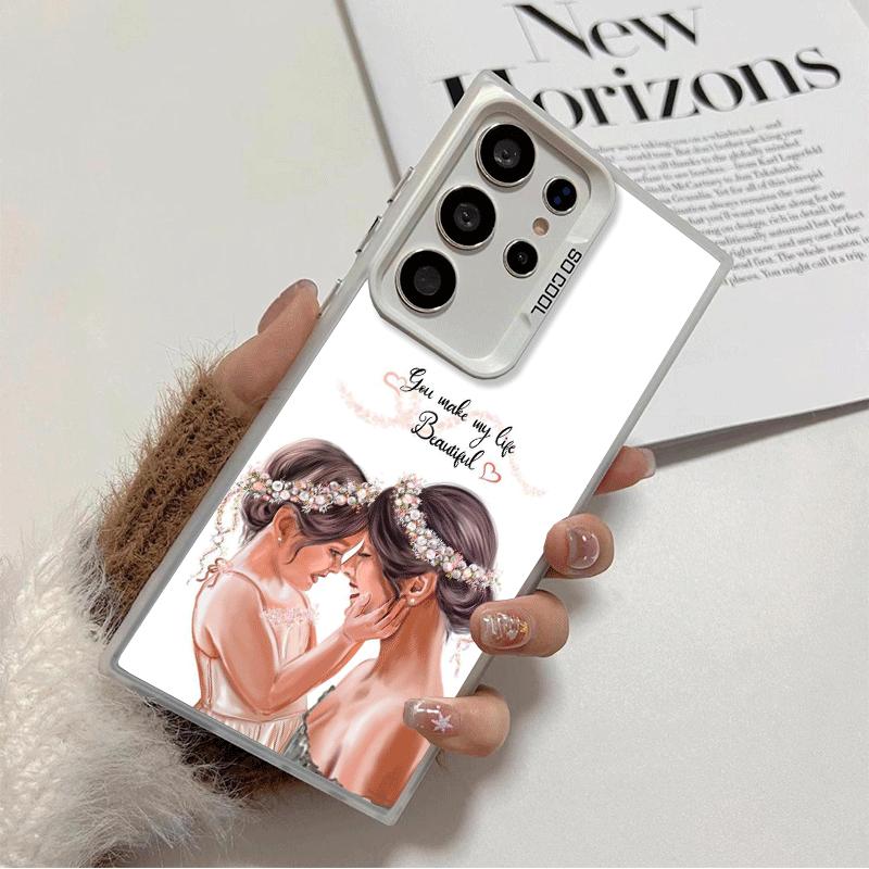 

Mom Baby Girls Theme Soft Phone Case for Samsung Galaxy S24 S25 FE S26 Edge S23 Ultra S22 Plus S21 + Shockproof Cover Back Shell Samsung S22 Plus