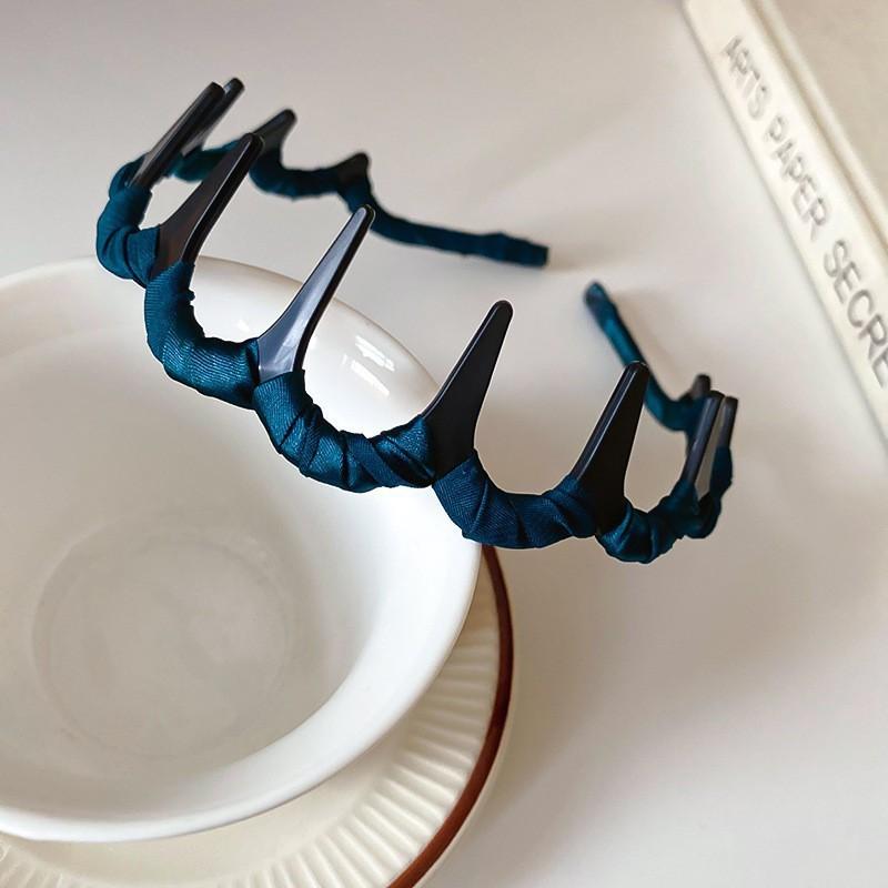 Mesh winding crystal headband new fashion simple headgear with teeth fluffy high skull top hair accessories