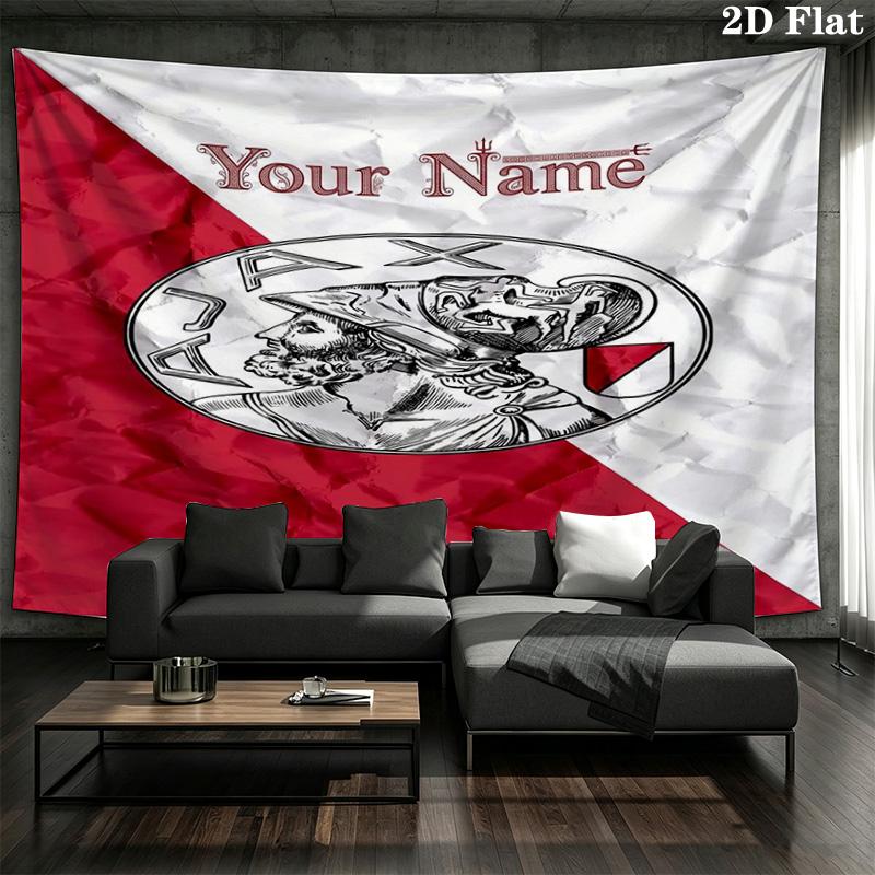 Ajax Fan Gear Custom Name Wall Tapestry Aesthetic Wall Hanging Printed Fabric Blanket Decorative Tapestries For Bedroom Living Room Home Decor