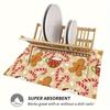 1Pcs Gingerbread Coffee Rubber Drying Mat With Retro Coffee Tableware For Coffee Shop Kitchen Carpet Tableware Durable Diatom Mud Table Mat