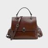 Genuine Leather Wide Strap Shoulder Crossbody Bags For Women  Trend Designer Short Handle Ladies Handbags