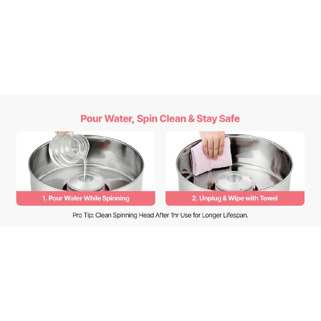 SucceBuy Cotton Candy Machine Commercial 1000W Electric Candy Floss Maker Easy Use with 15 Inch Stainless Steel Bowl for Kids