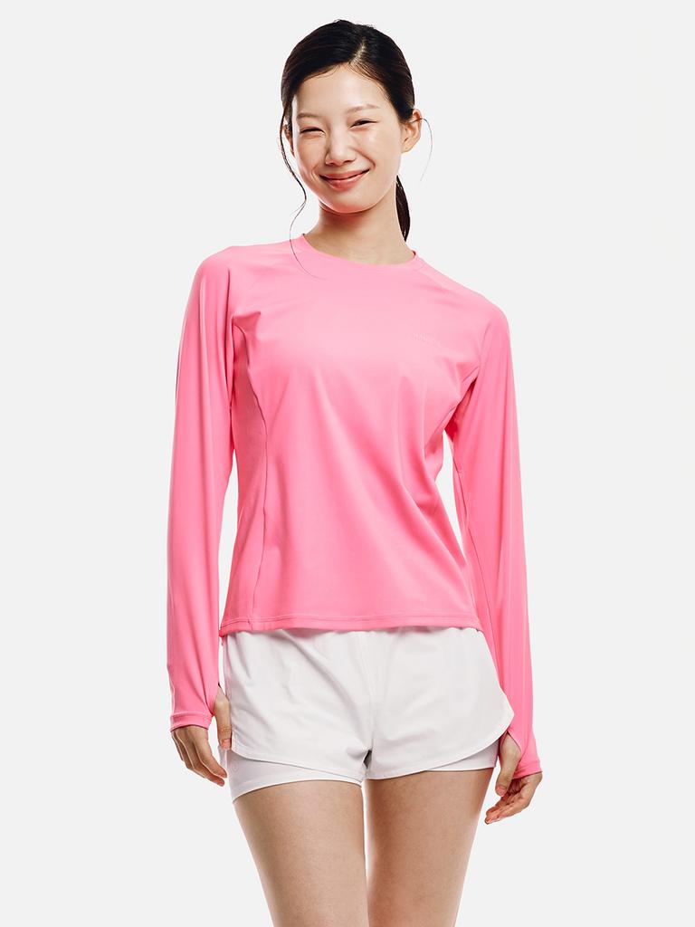 BARREL Women'S Essential Relax Fit Rash Guard Deep Pink (B6Swwrg001Dpk)