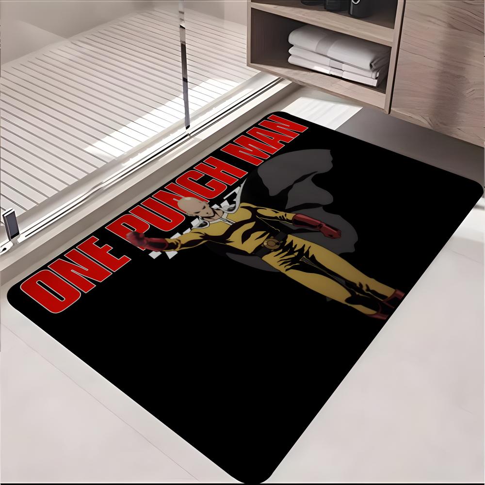 ANIME O-One Punch Man Floor Mat Absorbent Floor Mat Non-Slip Entrance Rug for Bathrooms Restrooms and Toilets