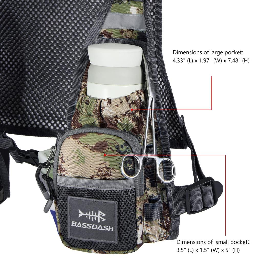 Bassdash FV08 Lightweight Fishing Short Game Vest Vest, Unisex, (No Buoyancy)