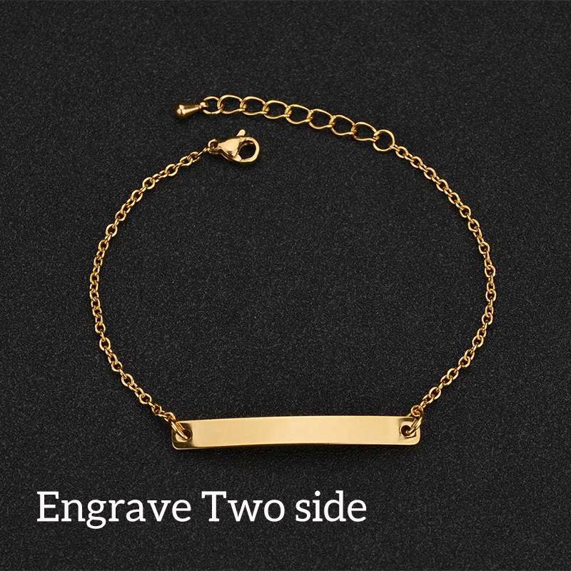 Nextvance Engraving Nameplate Couple Bracelet Stainless Steel Chain Id Tag Bracelets For Lover Valentines Day Gift
