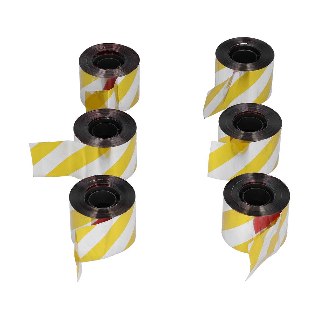 6PCS Bird Deterrent Reflective Scare Tape Bird Repellent Ribbon for Orchard Supplies Silver Red Silver Yellow