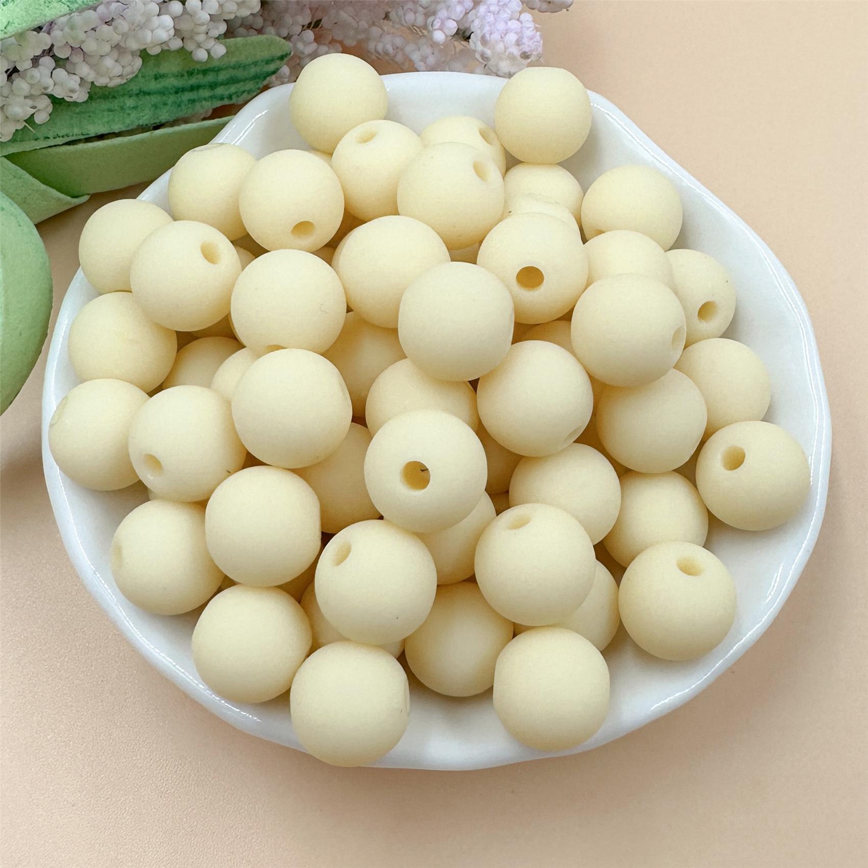 

Товары для вечеринок 150-15 шт. круглые акриловые свободные бусины ювелирные аксессуары мода 8-16 мм однотонные материалы для самостоятельного изготовления браслета ожерелья 16mm/15Pcs бежевый