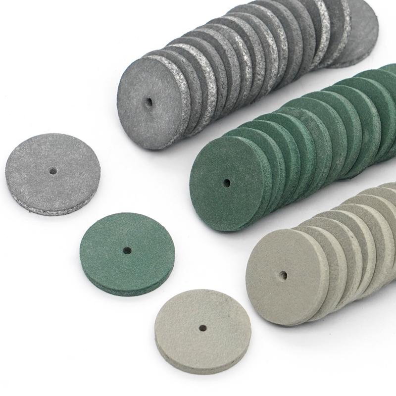 100Pcs Dental Silicone Polishing Wheel Set 3 Color Rotary Polisher Polishing Tool Wheel Set Dentures Crowns Bridges