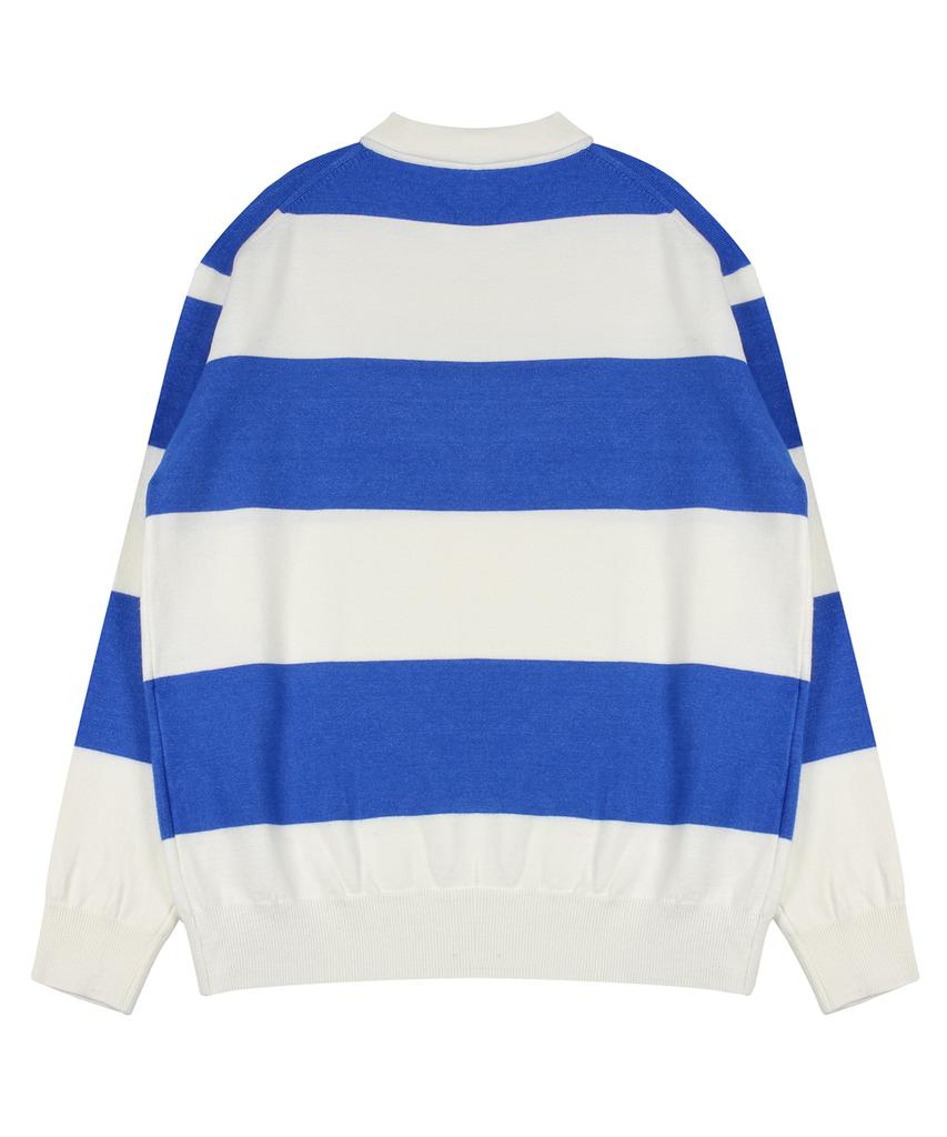 NODU Rugby Stripe Soft Knit [Blue]