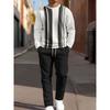 Herbst Freizeit Herren Langarm Set Trendiger Farbverlauf Print Outdoor Rundhals Langarm Oberteil & Lässige Hose Zweiteiliges Set