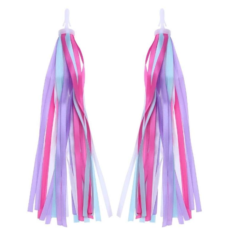 1 Pair Bicycles Ribbon Grips, Bike Streamers Set, Colorful Handlebar Tassels, Scooter Tassels Rainbow for Boys and Girls