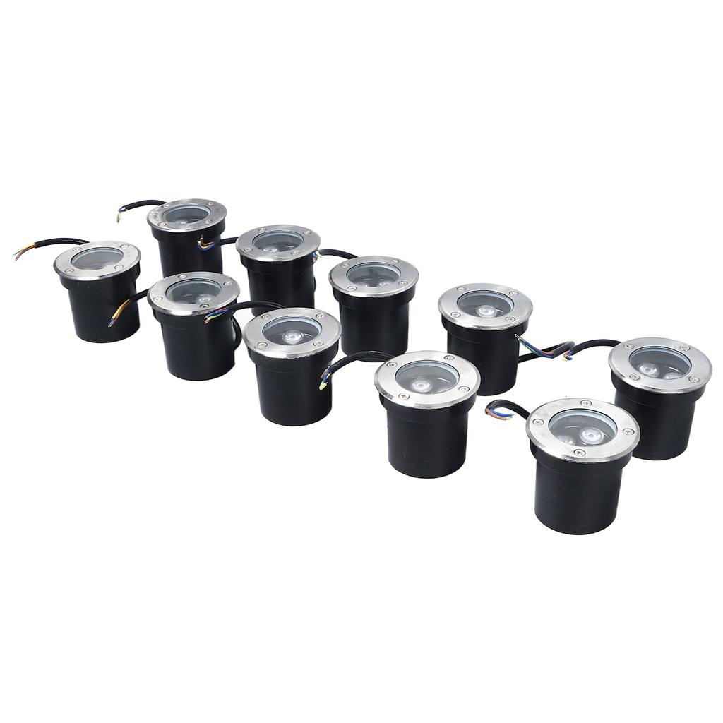 10pcs In Ground Light IP65 Waterproof Recessed LED Ground Lamp for Garden Lawn Deck 85-265V