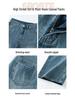 Korean-Style High-Waisted Wide-Leg Jeans for Women - Autumn/Winter, Loose Fit, Plus Size, Floor-Length Trousers