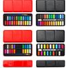 Watercolor Solid Pigment Set: 24 & 18 Colors for Beginners in Tin Box