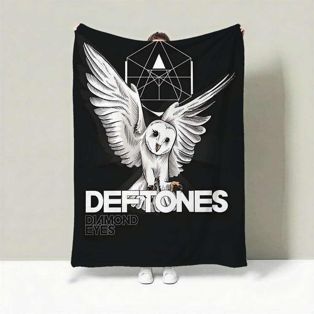 

Band D-Deftones Throw Lightweight 240g Flannel Blanket Soft Skin-friendly for Summer Cooling 75cmx90cm