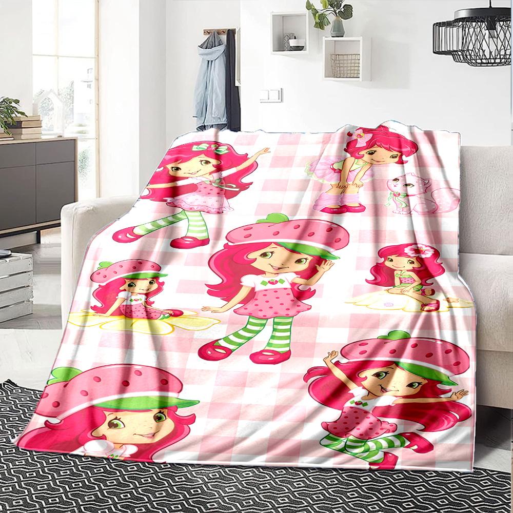 1pc Princess Strawberry13 Blanket, Gift, for Men and Women, Soft Blanket, Good for Sofa Bed Couch Travel, Lightweight Flannel Blanket
