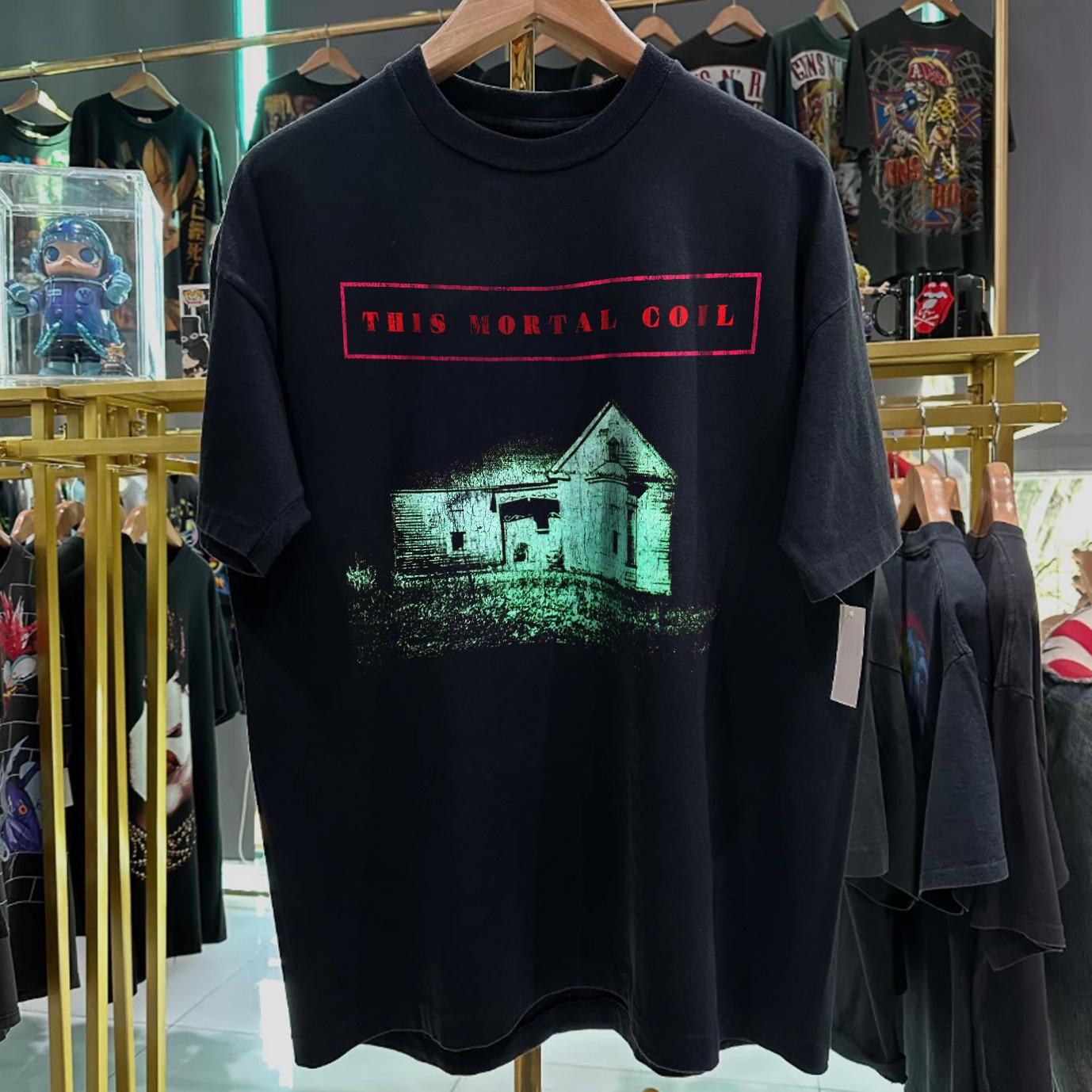 90s The Mortal Coil Rare T-Shirt Black S 4XL