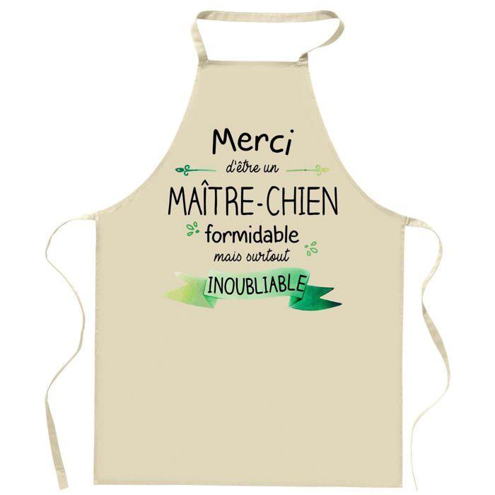 Tablier de cuisine - Planetee - Maître-Chien Merci Inoubliable - Coton résistant - Impression française