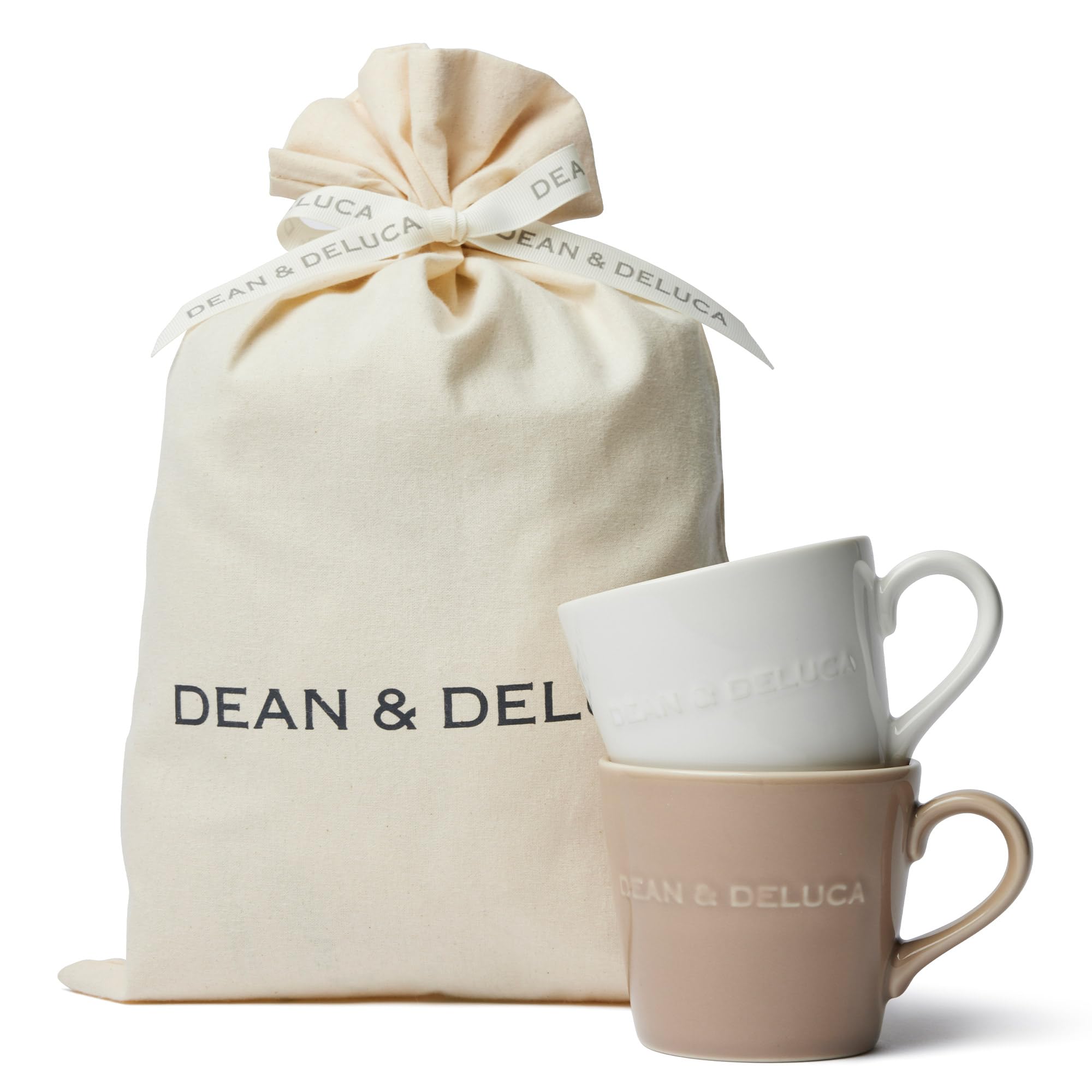 

DEAN DELUCA Morning Mug Set of 2 and & (White Beige)
