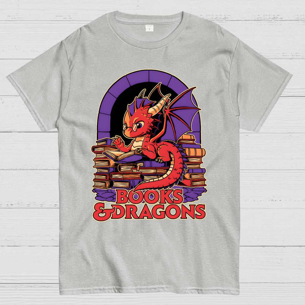 Books and Dragons Cotton Summer Casual Cool Loose T-Shirt