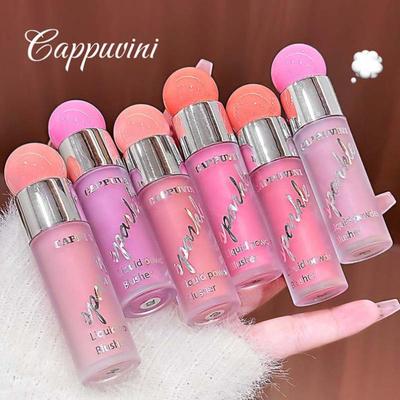 Cappuvini Blush Liquido Effetto Acqua Lucido Trasparente Blush Energetico per Ragazze Dolci Per Sbiancamento Quotidiano Naturalmente Traspirante Leggero