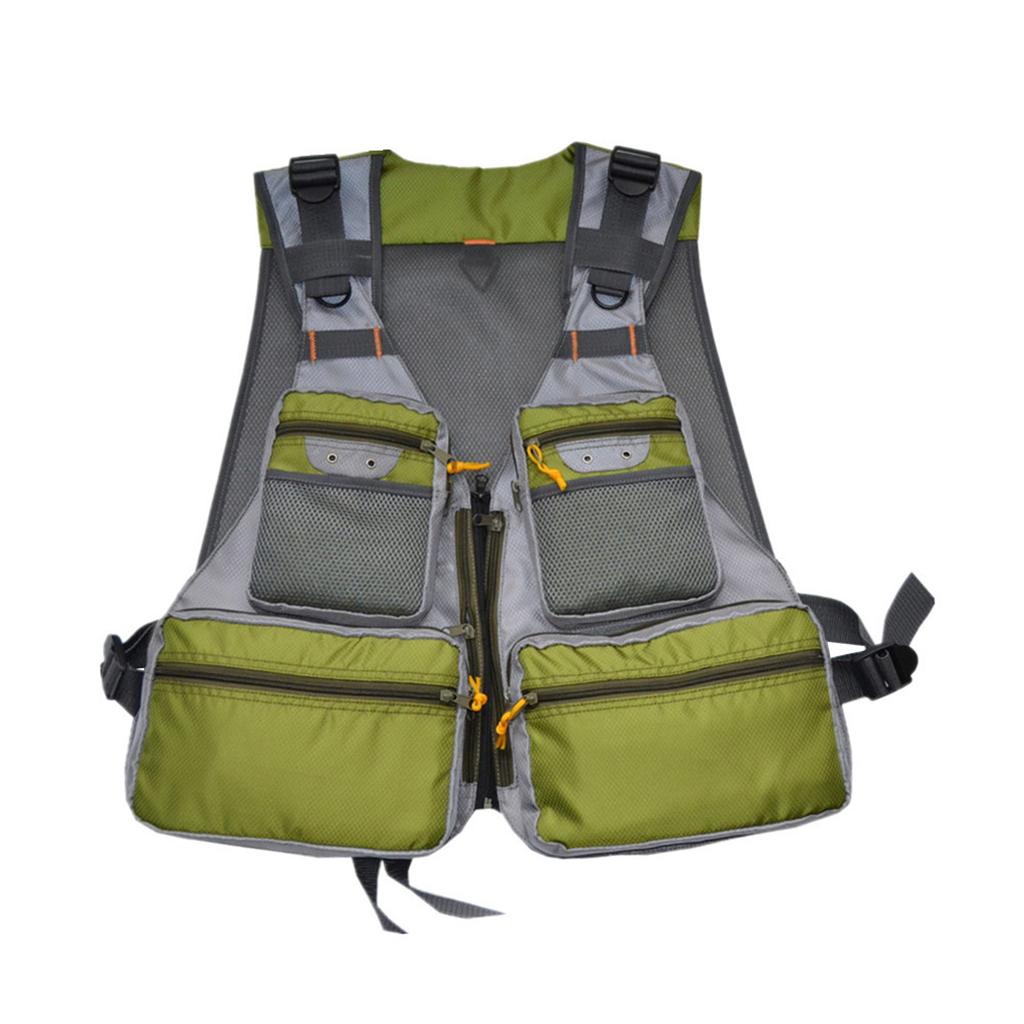 Mens Quick Dry Fishing Vest Mesh Jackets Photography Hiking Vest Multi-Pocket Fishing Waistcoat Outdoor Fly Fishing Vest