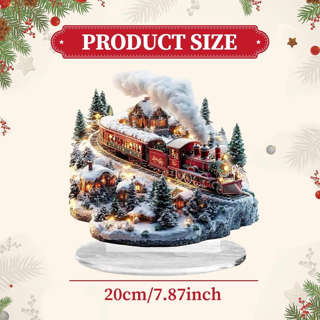 Christmas Decorations Tabletop Sign Decorative Desktop Decor Gifts Creative 2D Acrylic Scene House