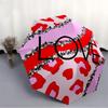 1pc Love Leopard Automatic Opening/Closing Folding Umbrella with 8 Ribs,Windproof Portable Sunshade Umbrella Holiday Gift Yy260401073