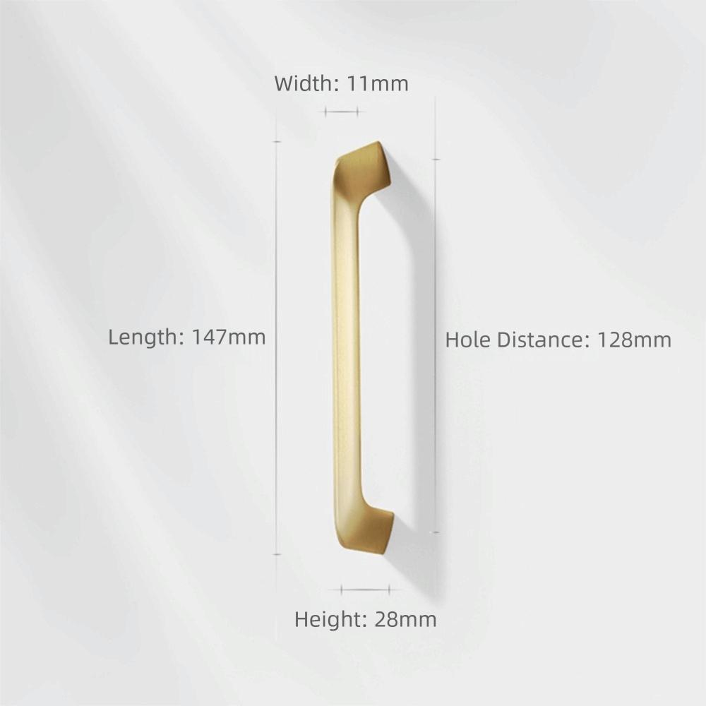 Brass Gold Finish Cabinet Door Handles Minimalist Design Kitchen Handles For Kitchen Cabinets