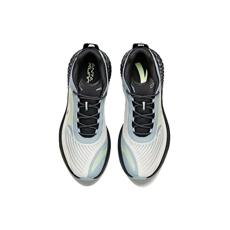 Anta C37+ Cushioned Anti Slip Wear Resistant Breathable Lightweight Low Top Sprint Running Shoes ] Men's Black Blue Sneakers 912225537-3