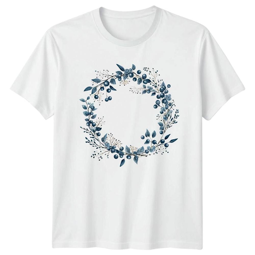 Blue Berry Botanical Wreath TShirt Nature Gift For Him And Her S