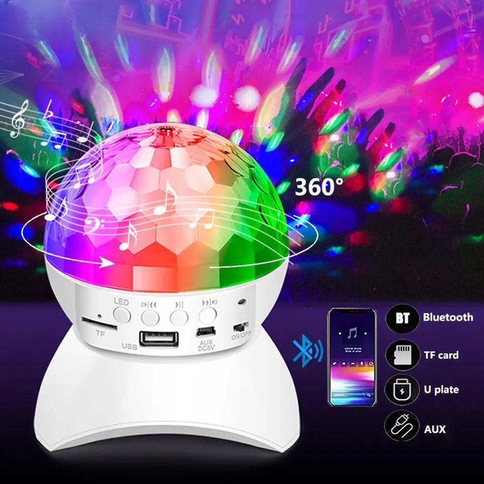 Kabelloser Bluetooth DJ Lautsprecher Bühne RGB Licht, 360° rotierende Discokugel Nachtlicht für KTV Bar Heimparty Festivals
