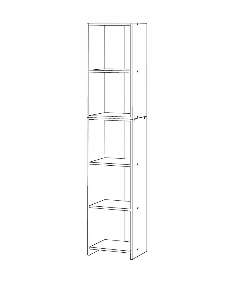 Office Bookcase Sonoma Oak 40 CM 5 Shelves Standing Column for Living Room