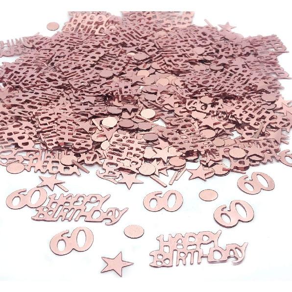 TFYU Happy Birthday Party Table Confetti - Twinkle Stars Foil Metallic Sequ & Special Events Table Scatters - 700pcs (Rose Gold) (80 Years Old)