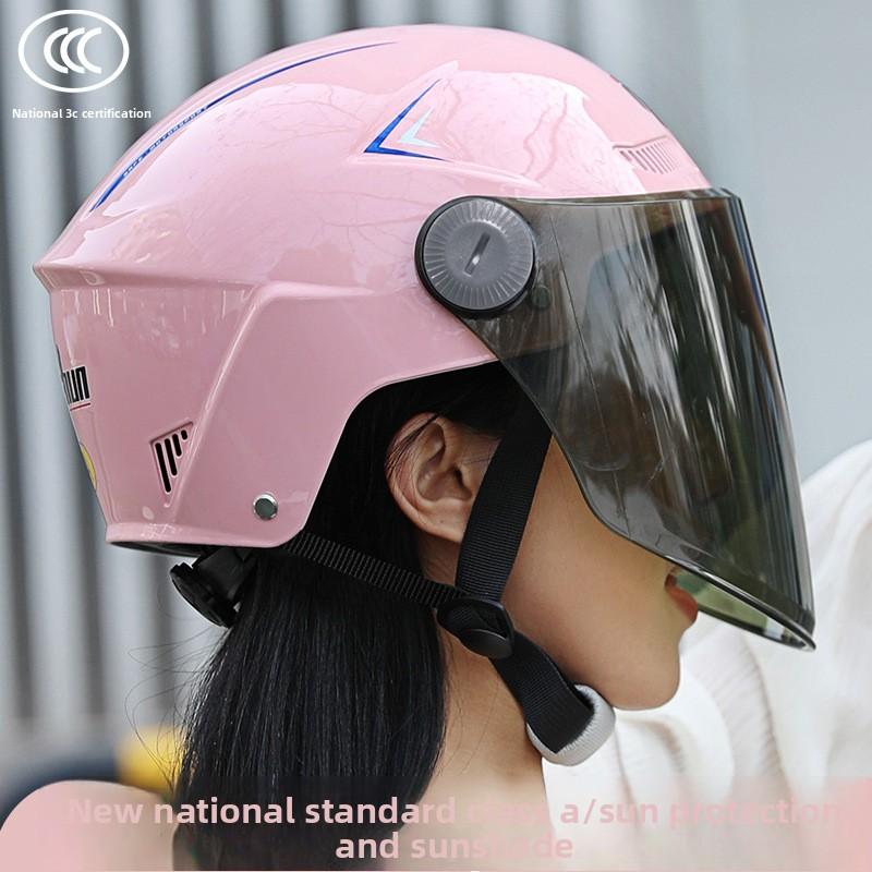 Electric Car Helmet 3c Certified Men and Women Summer Sunscreen Sunshade Breathable Half Helmet Battery Motorcycle Hard Hat