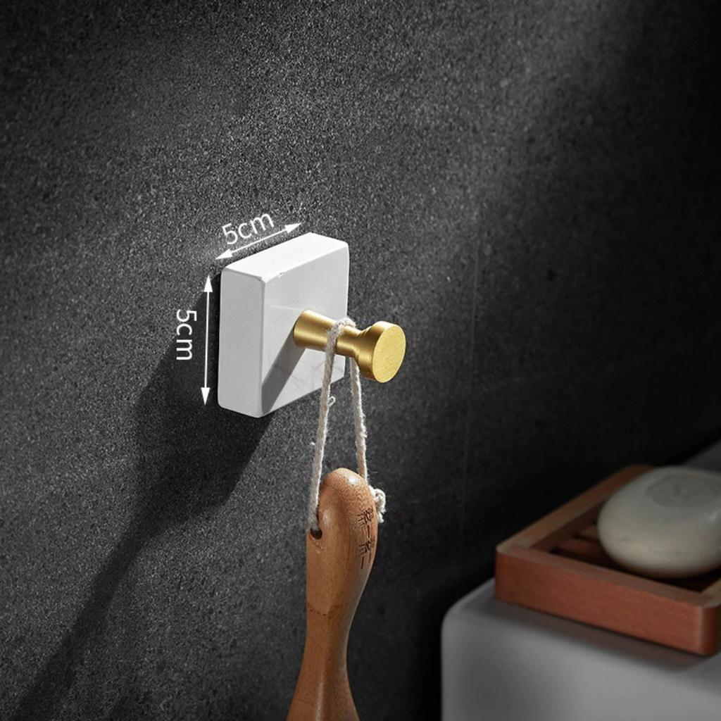 Marble Towel Hook Wall Mount Brushed Gold Towel Hanger, Robe Hooks Bathroom Clothes Hooks,Bathroom Hardware,kitchen Hook