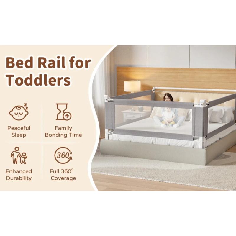 1pcs 2.0M Bed Safety Rail No-drill Baby Guardrail Anti Fall Bed Barrier Bed Safety Fence Suitable for Twin Queen King Beds