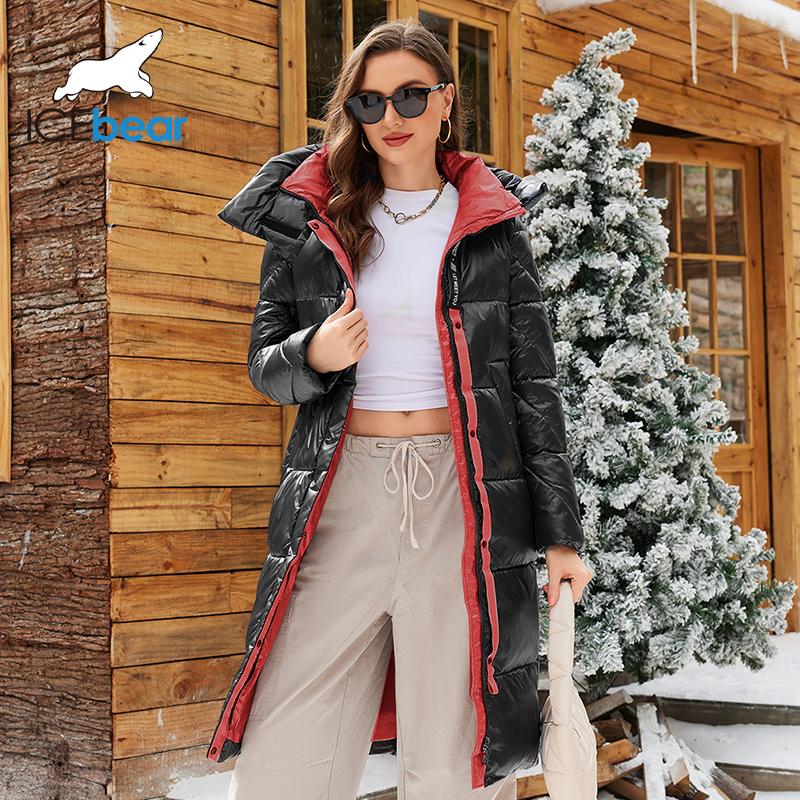 ICEbear 2024 Winter Fashionable Jacket Women's Hooded Warm Parkas Puffer Jackets Hight Quality Female Quilted Coat  AGWD20155D