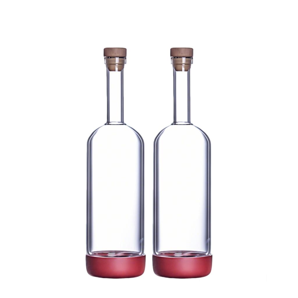 2PCS 800ml Inmeet Creative Bubble Wine Bottle Bar Juice Cocktail Oil Bottle with Scale Bartender Supplies