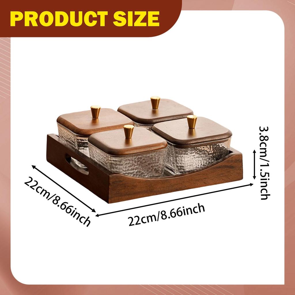 Compartmentalized Serving Tray for Dried Fruit, Sturdy, Portable, Multifunctional, Dustproof,