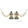 Bohemian Exotic Rhinestone Tassel Necklace & Earrings Set In Antiqued Alloy