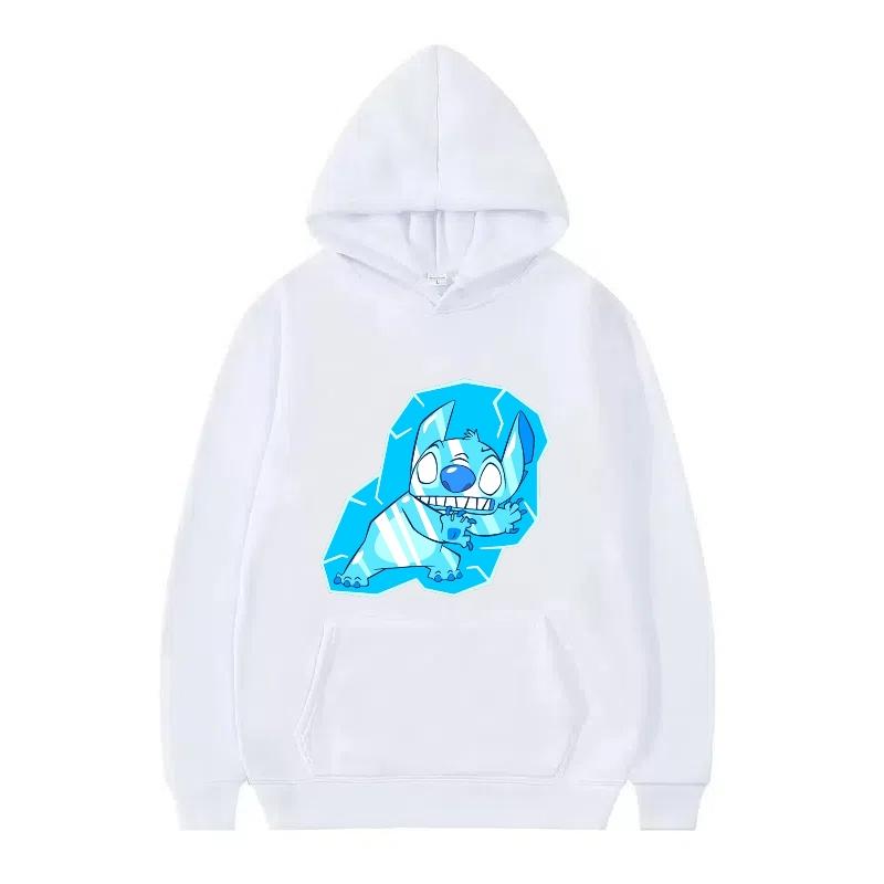 Disney Stitch Pattern Women Hoodies Fashion Sporty Y2k Loose Grey Tops Clothing Pullovers Ladies Cheap Hoodies Sweatshirts