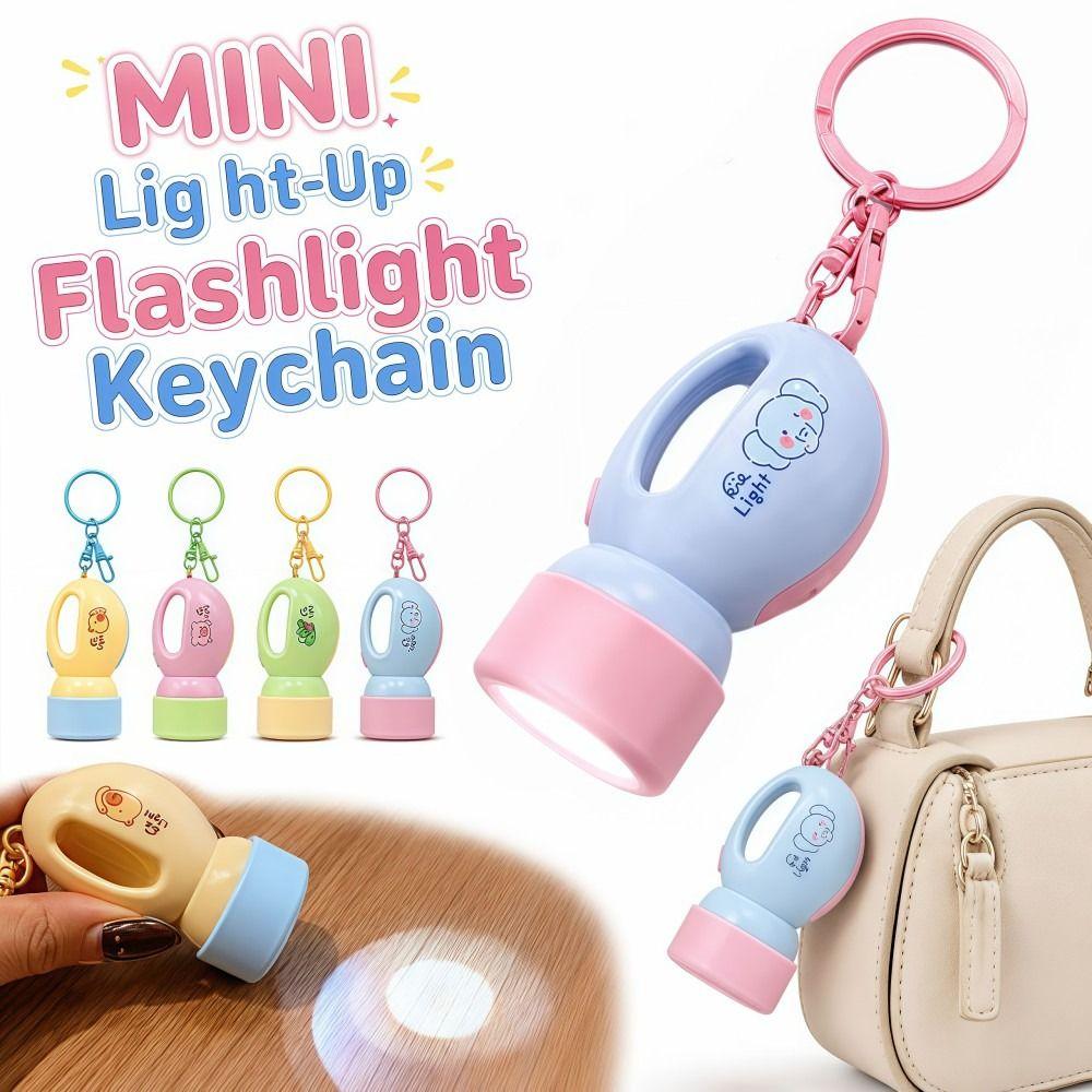 MINI Light-Up Flashlight Keychain Lightweight LED Bag Charm Night Light Pendant Key/Backpack Decor