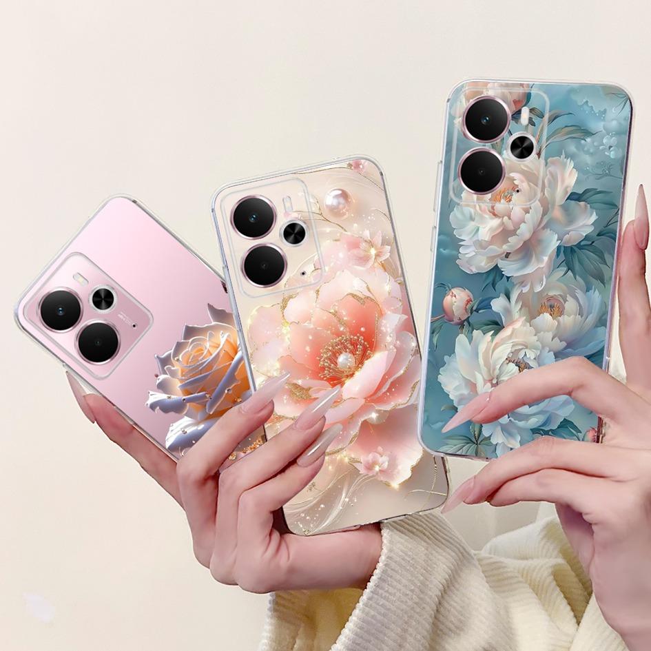 Case For Realme 14 5G New Stylish Rose Butterfly Moon Soft Silicone Cover Coque For Realme14 14X 14T Bumper Realme14T 14 X Funda