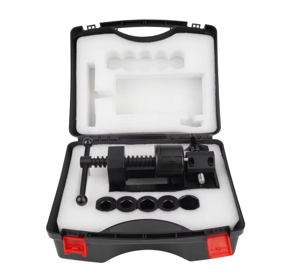 Durable Aluminum Alloy Innovative Rotary Vise Fuel Line Fittings Installation Tool Fuel Hose Connect Tool Kit Black XLB-1108