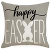 Easter Bunny Printed Linen Pillow Cover Spring Black and White Plaid Pillow Cover