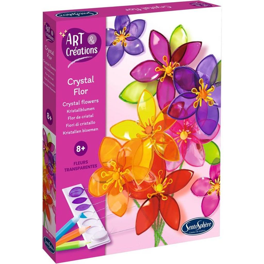 Peinture Vitrail - SENTOSPHERE - Art & Créations - Crystal Flor - 8 fleurs a créer en verre effilé - Des 8 ans