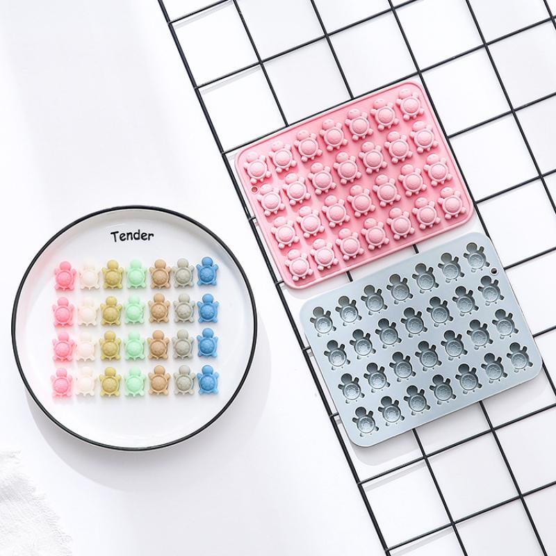 Ocean Theme Sea Turtle Silicone Mold - Flexible 28-Cavity Professional Baking Tray Candy & Chocolate Making Tool