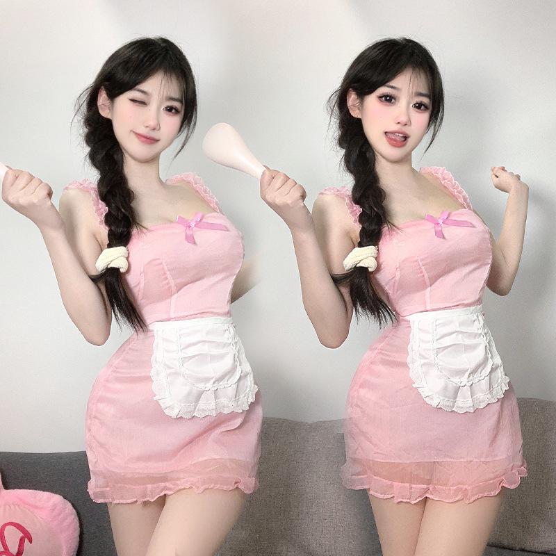 Sexy lingerie milky little chef sexy suspender little maid cover meat dopamine slim dress uniform